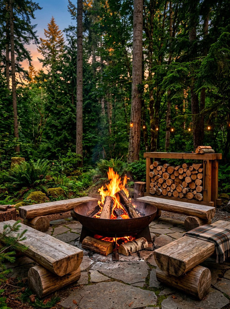 Wood Burning Fire Pit - 30 cozy fire pit ideas