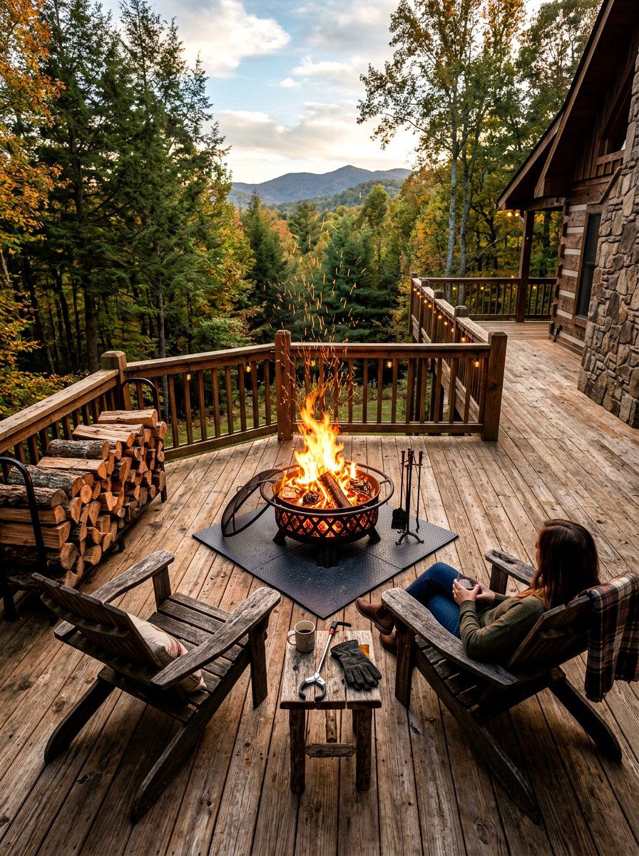 Wood Burning Fire Pit - 30 deck fire table ideas