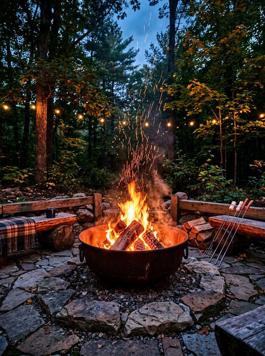 Wood Burning Fire Pit - 30 backyard fire pit ideas