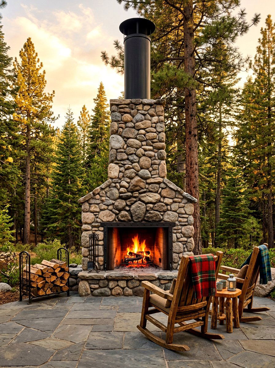 Wood Burning Patio Fireplace - 30 covered patio fireplace ideas