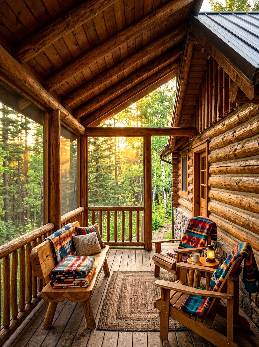 Wood Cabin Screened Porch - 30 screened porch ideas