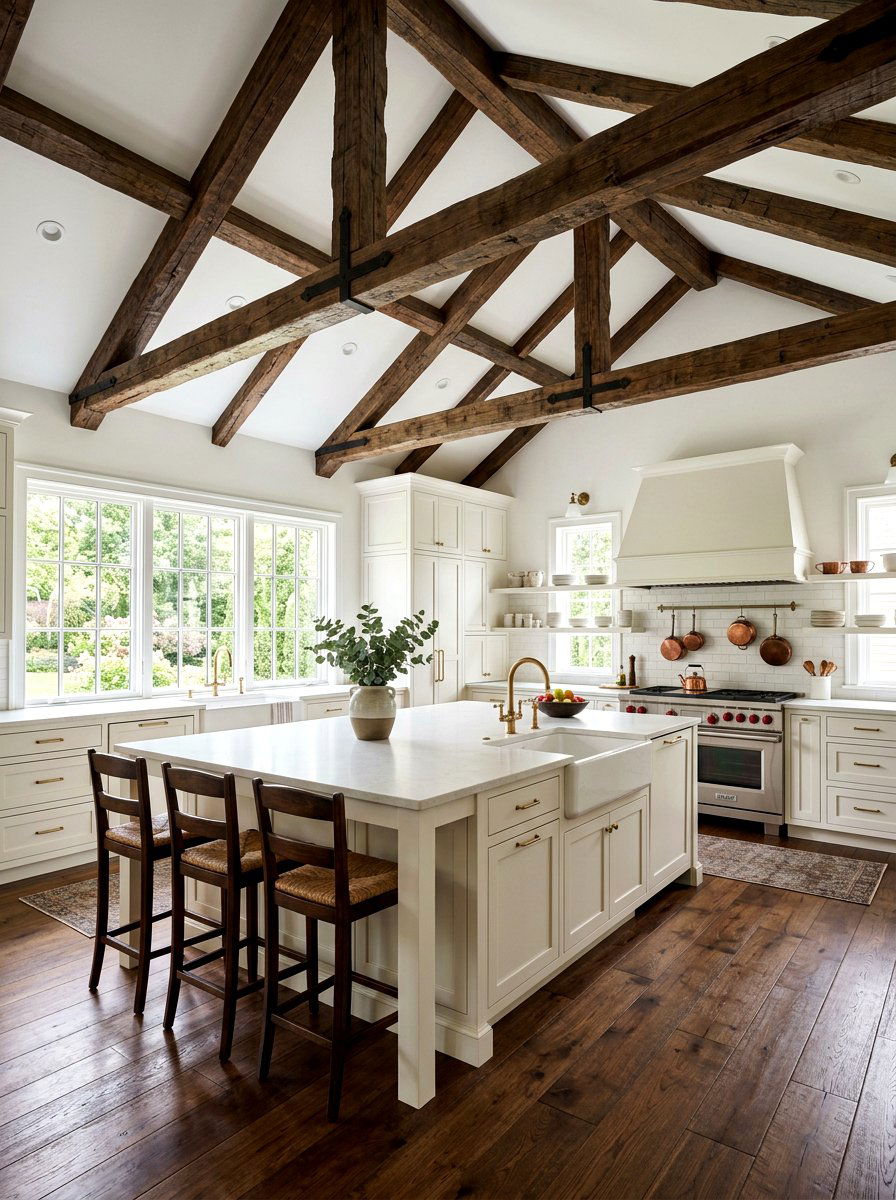 Wood Ceiling Beam - 30 traditional kitchen ideas