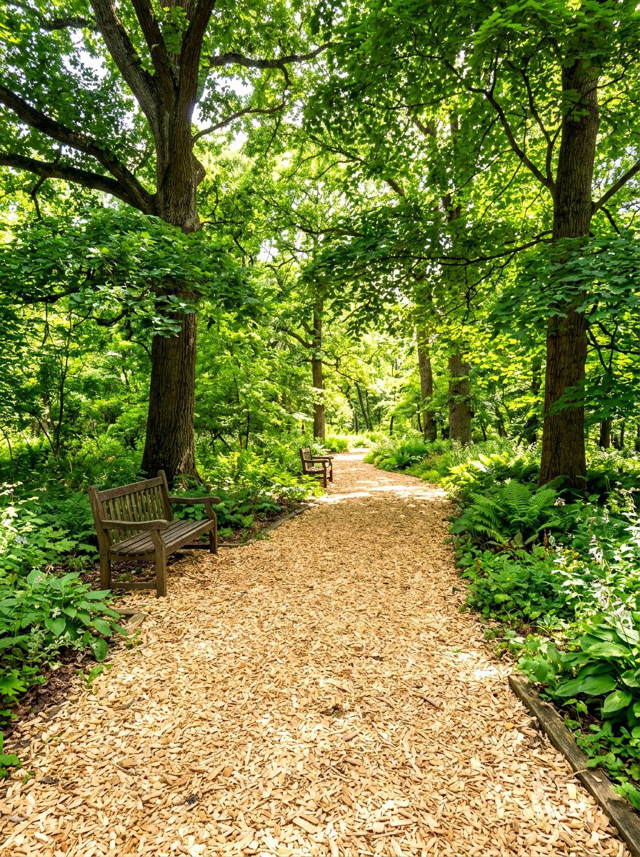 Wood Chip Groundcover - 30 low water backyard ideas