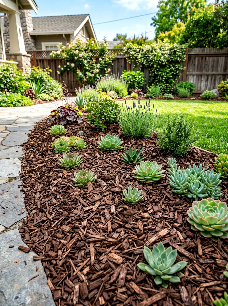 Wood Chip Mulch - 30 drought smart backyard ideas