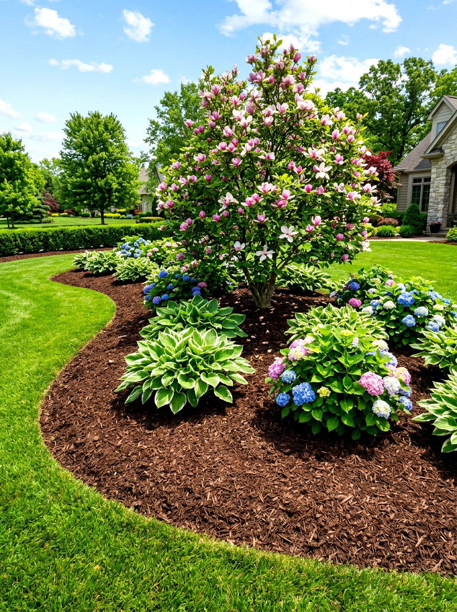 Wood Chip Mulch Bed - 30 budget garden ideas