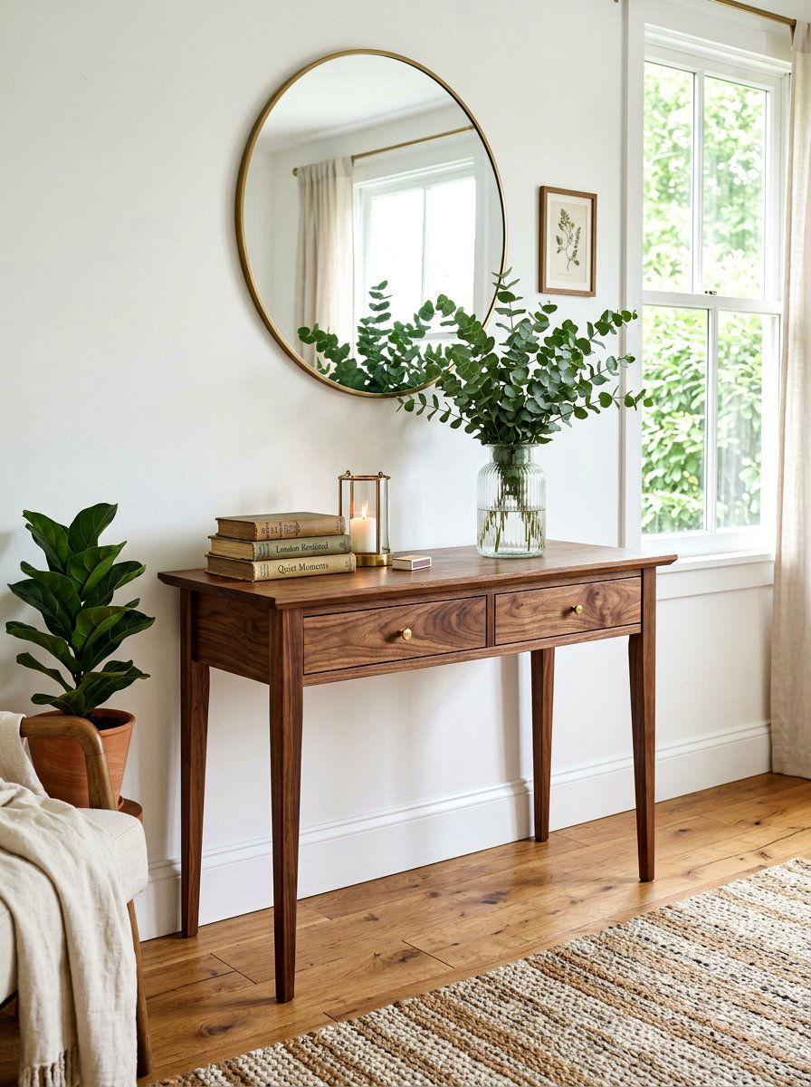 Wood Console Table - 30 console styling ideas