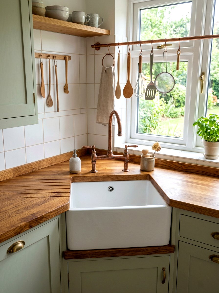 Wood Countertop Corner Sink - 30 corner sink kitchen ideas