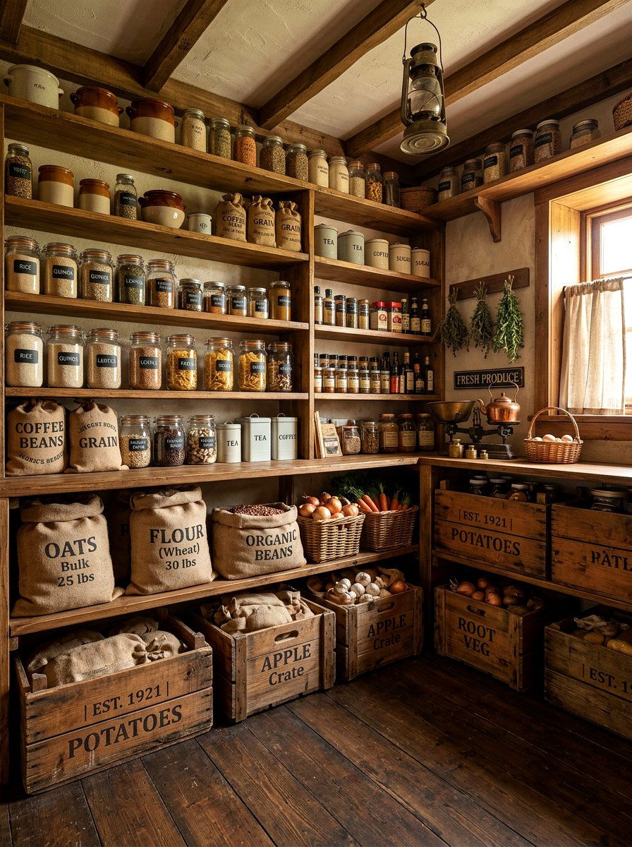 Wood Crate Storage - 30 pantry basket organization ideas