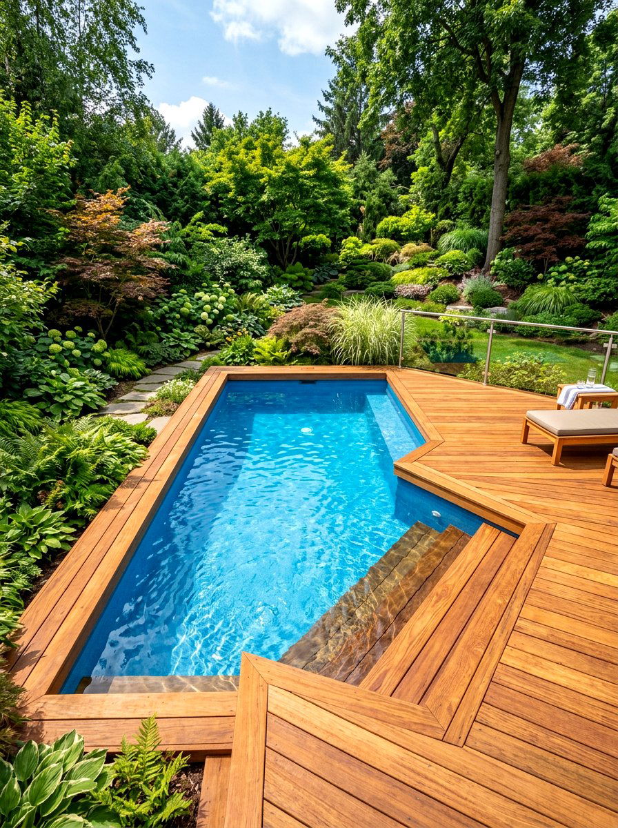 Wood Deck Pool - 30 inground pool ideas