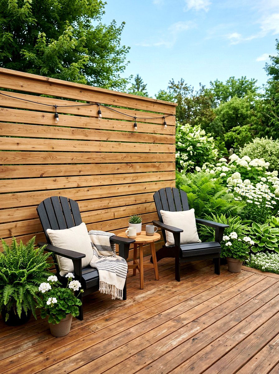 Wood Deck Privacy Screen - 30 deck makeover ideas