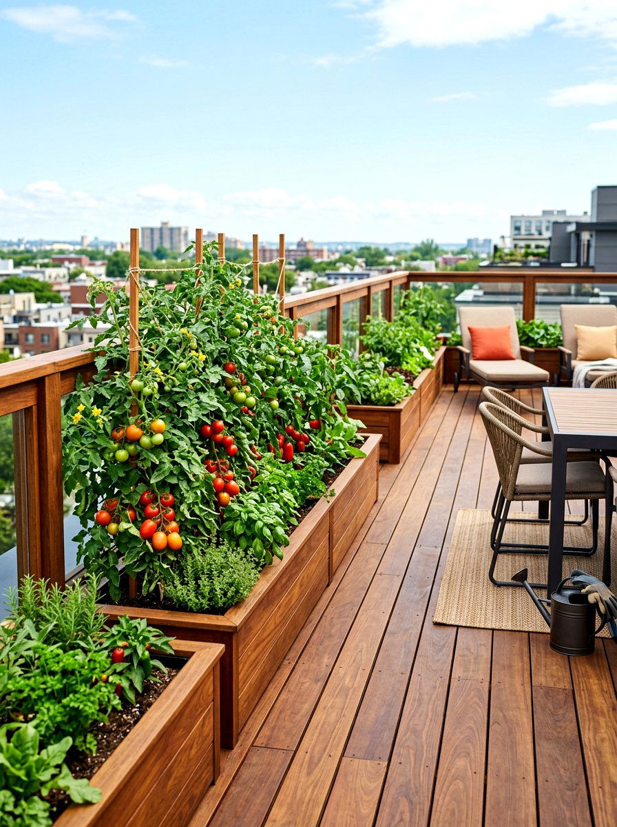 Wood Deck Vegetable Garden - 30 small vegetable garden ideas