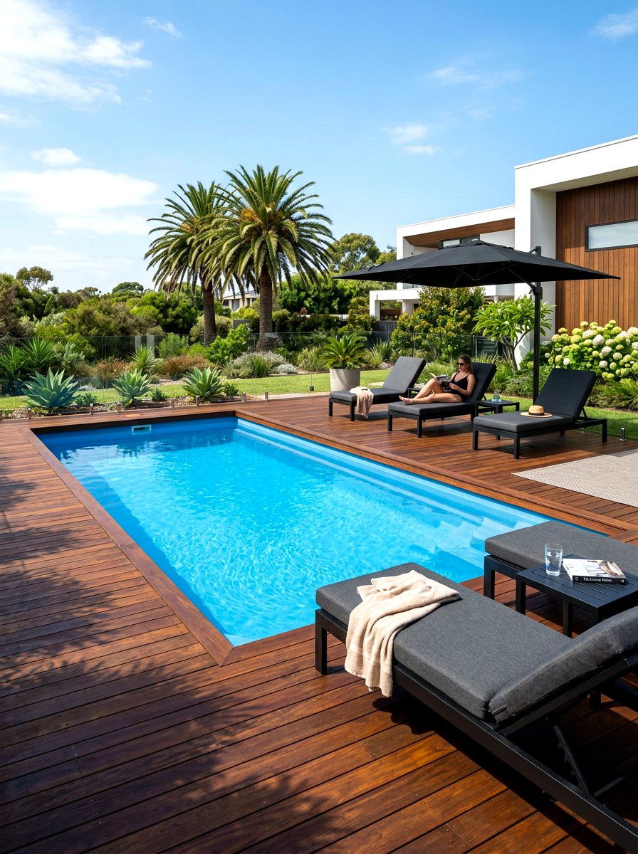 Wood Decking Pool - 30 luxury pool ideas