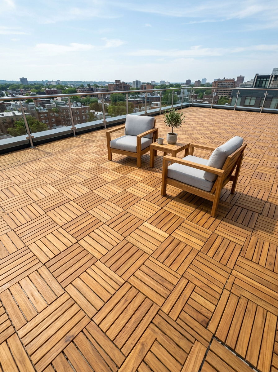 Wood Decking Tiles - 30 rooftop deck ideas