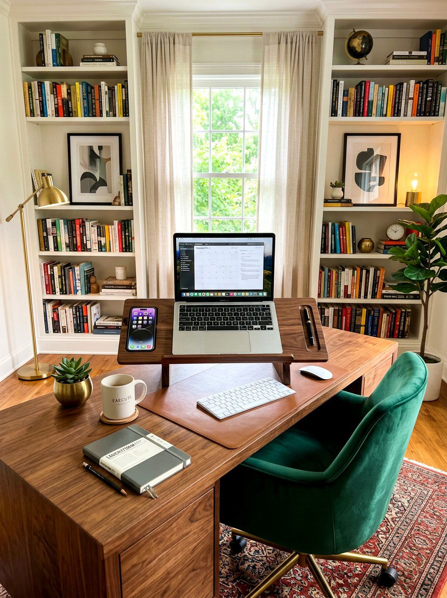 Wood Desktop Stand - 30 office supply storage ideas