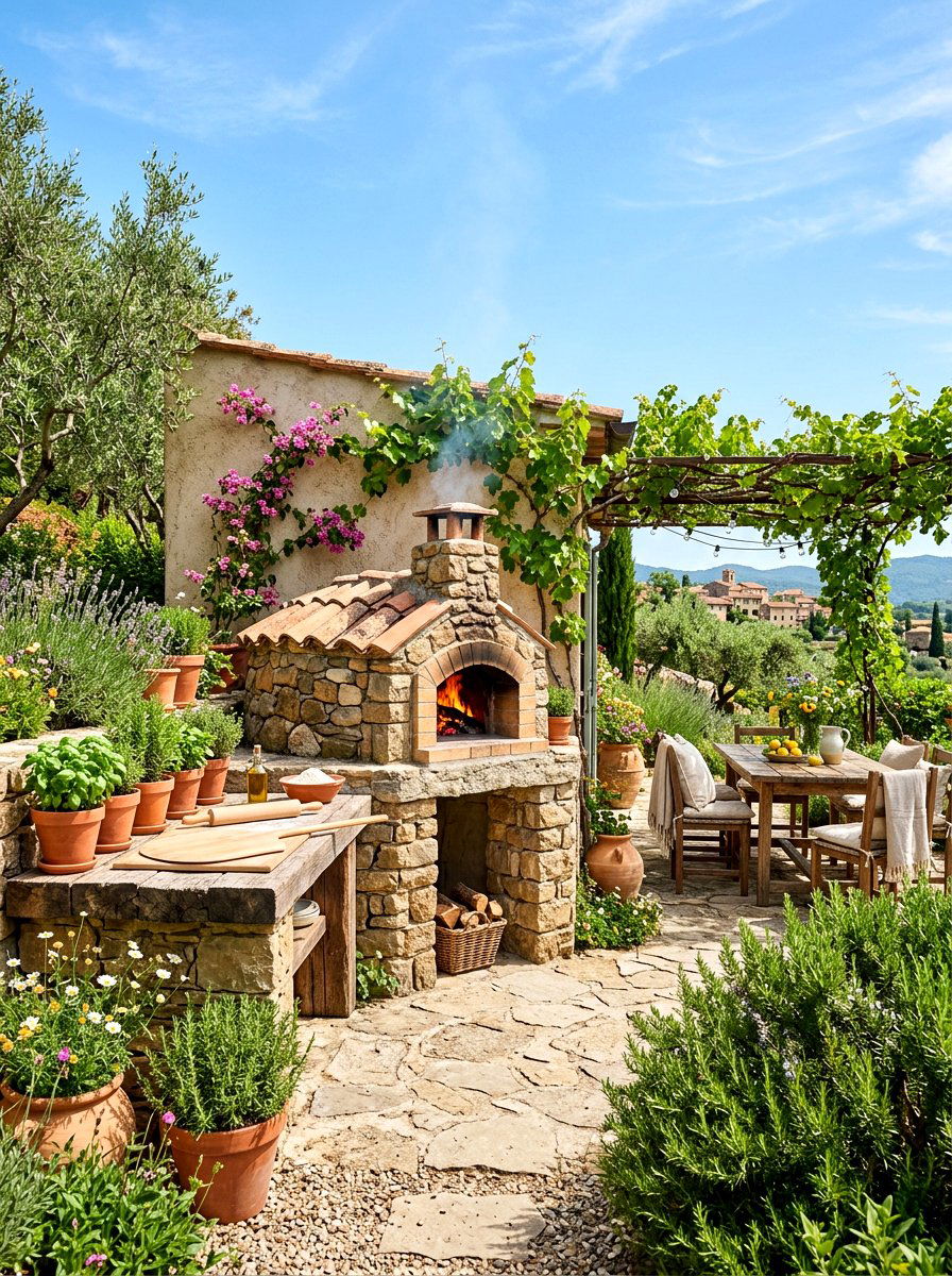 Wood Fired Pizza Oven - 30 edible entertaining backyard ideas