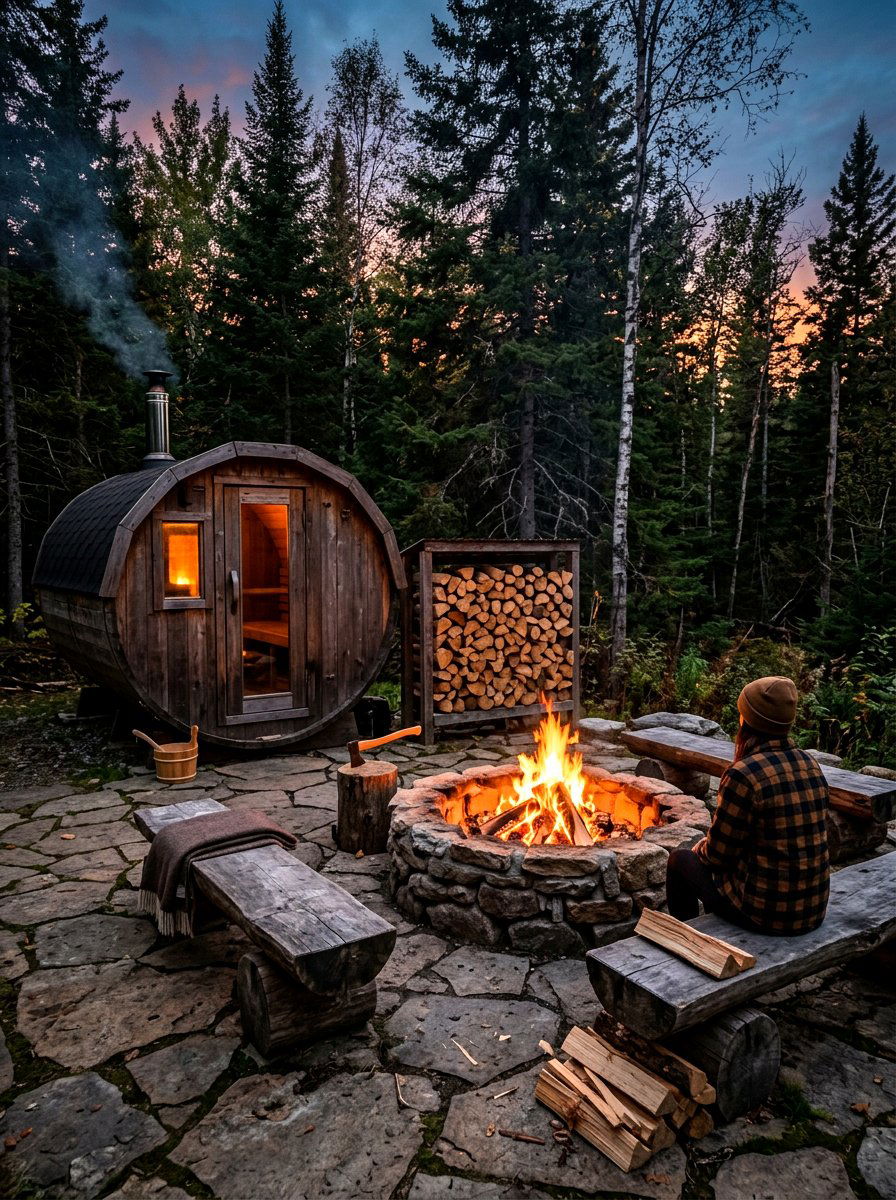 Wood Fired Sauna Fire Pit - 30 sauna patio retreat ideas