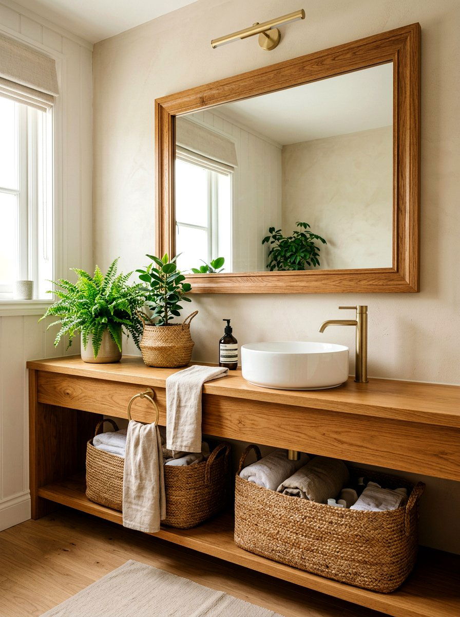 Wood Framed Bathroom Mirror - 30 bathroom mirror ideas