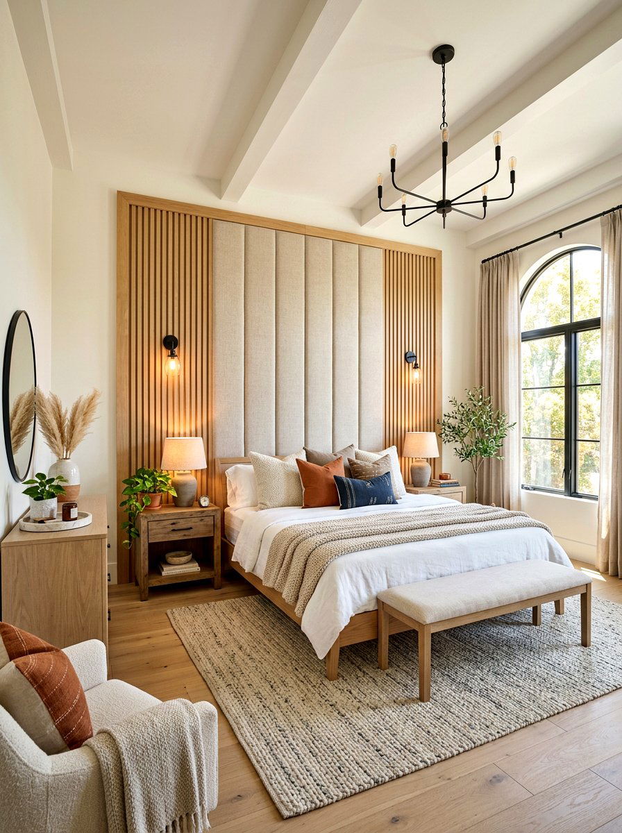 Wood Framed Upholstered Wall - 30 upholstered wall bedroom ideas