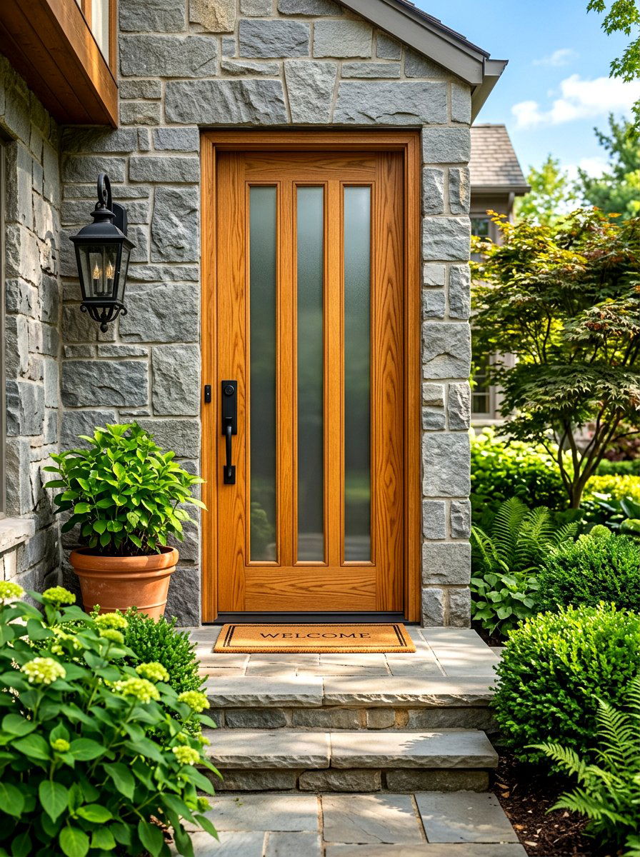 Wood Front Door - 30 front door decor ideas