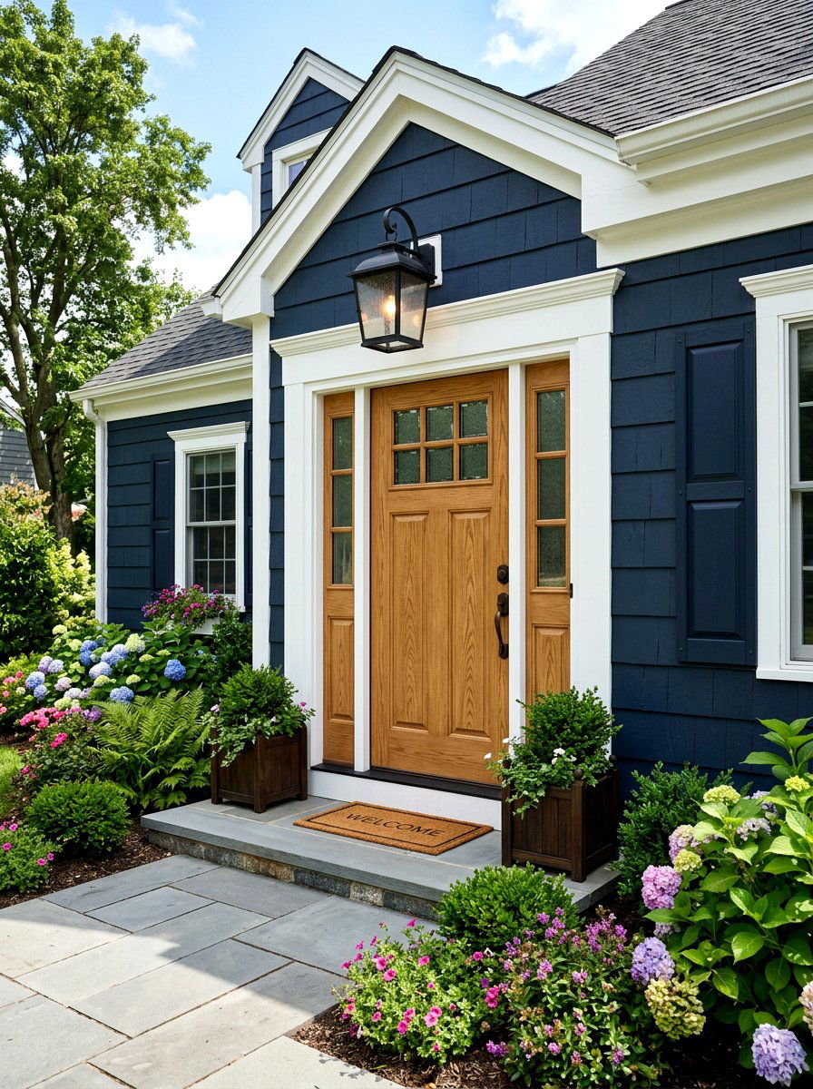 Wood Grain Cape Cod Front Door - 30 Cape Cod front door ideas