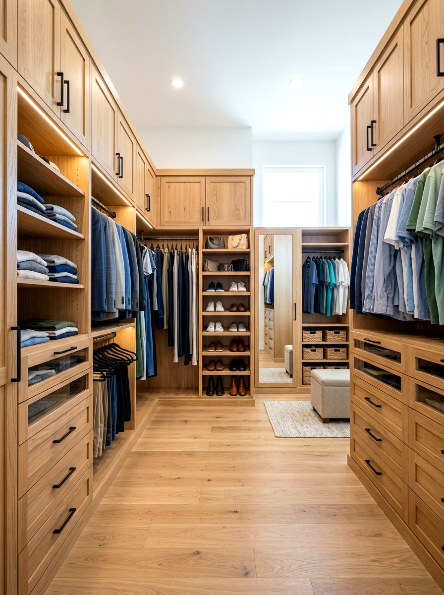 Wood Grain Closet Finish - 30 minimal closet organization ideas
