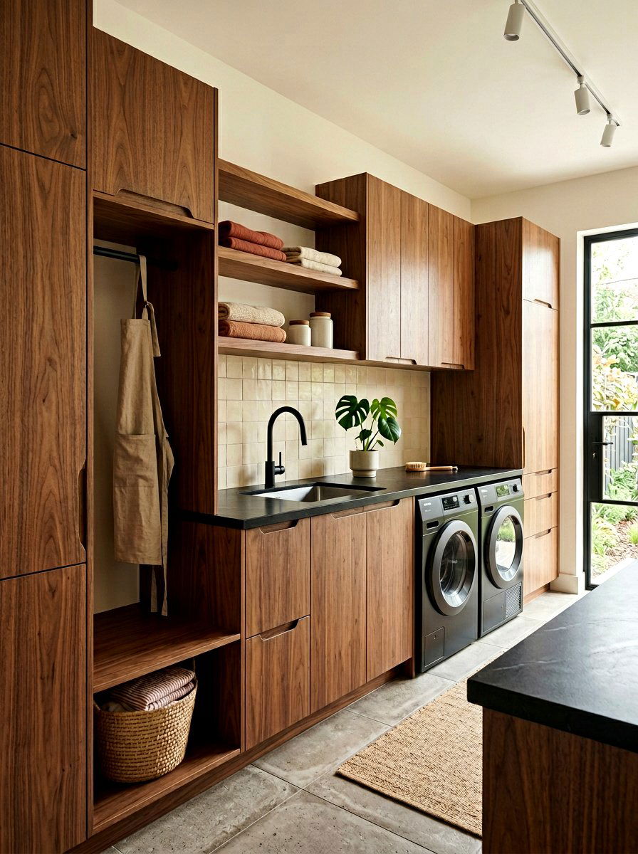 Wood Grain Laundry Cabinets - 30 laundry room cabinet ideas