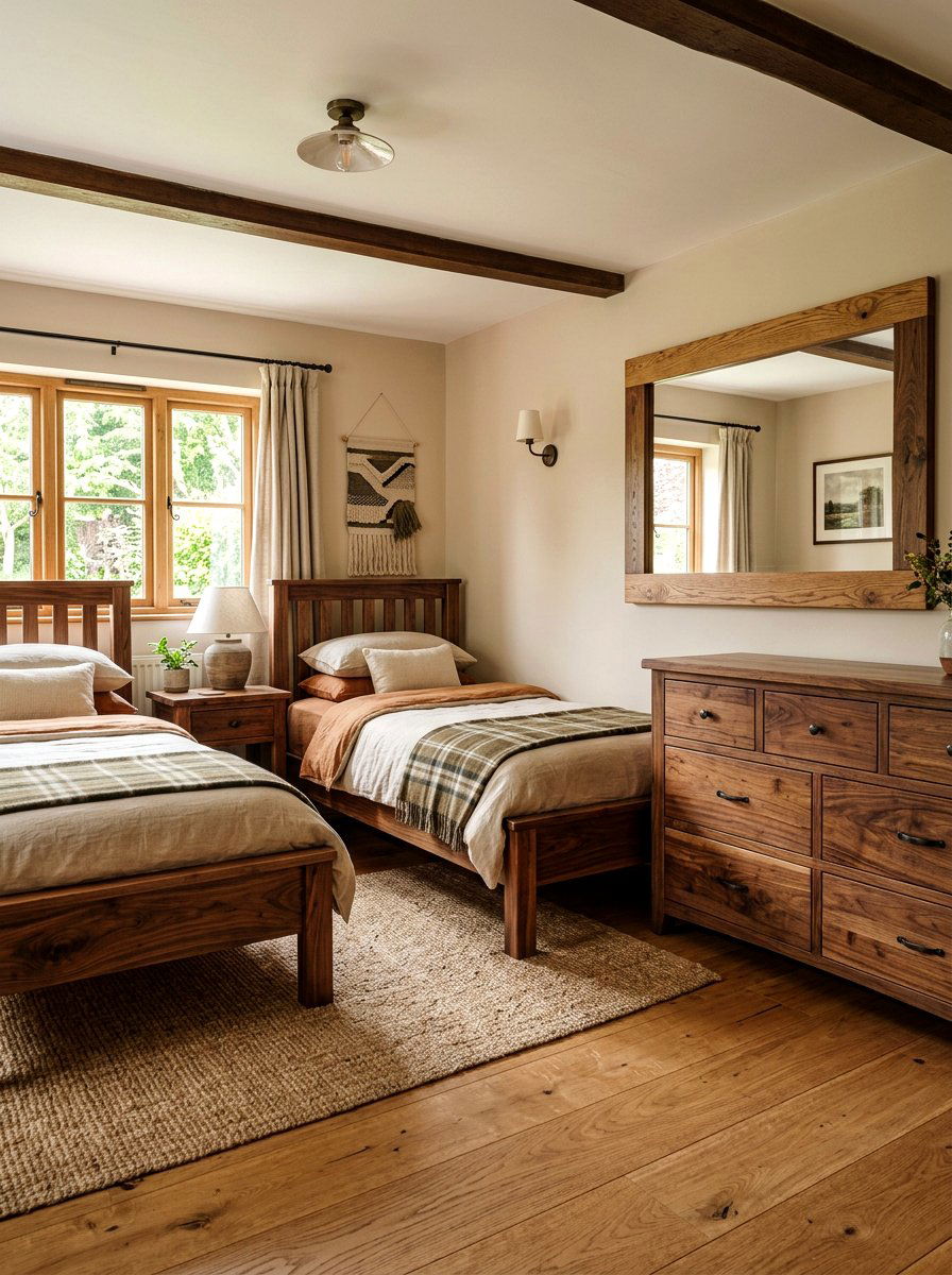 Wood Grain Shared Furniture - 30 shared sibling room decor ideas