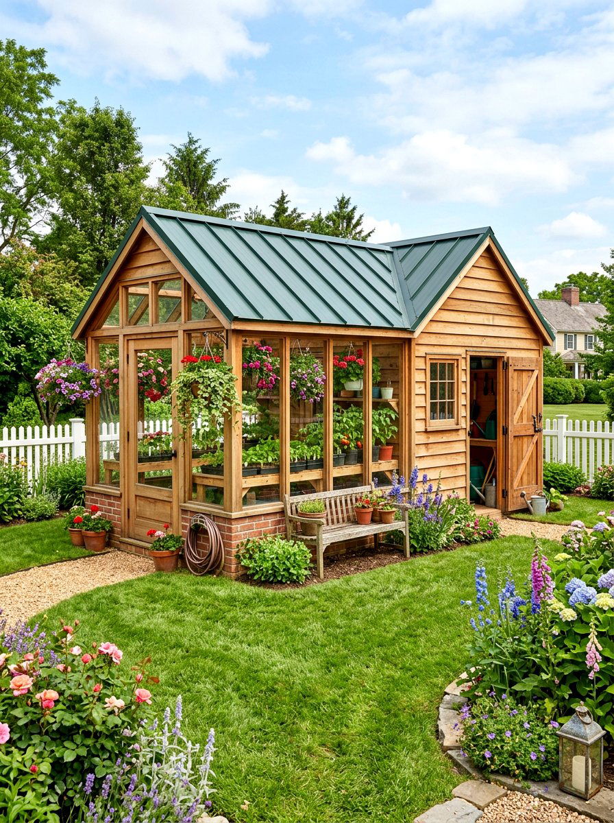 Wood Greenhouse Shed Combo - 30 greenhouse shed combo ideas