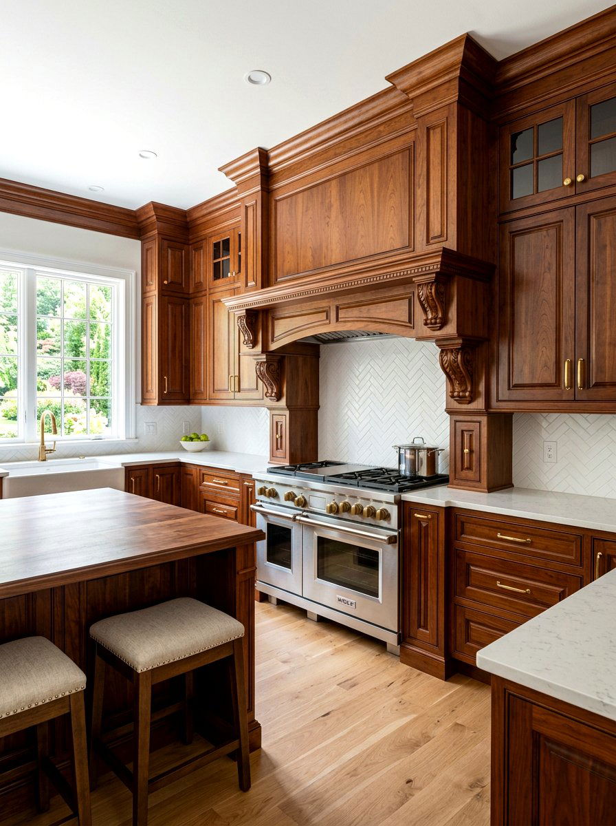 Wood Hood Range Cover - 30 furniture style kitchen ideas