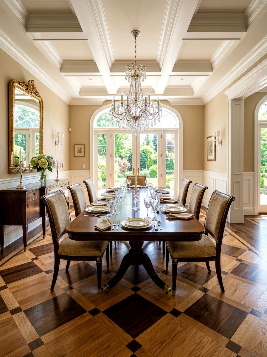 Wood Inlay Checkerboard Pattern - 30 checkerboard floor ideas