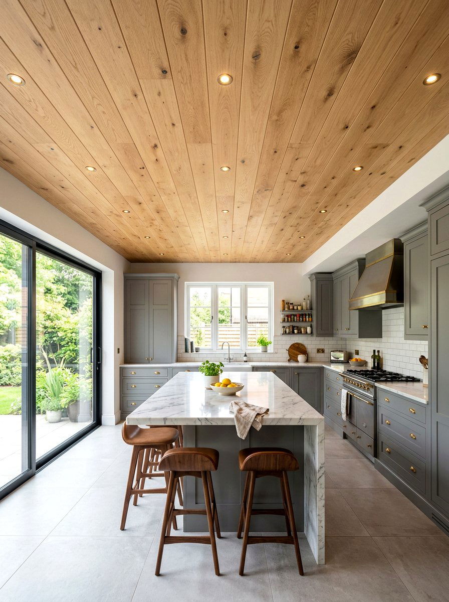 Wood Kitchen Ceiling - 30 Pinterest kitchen ideas