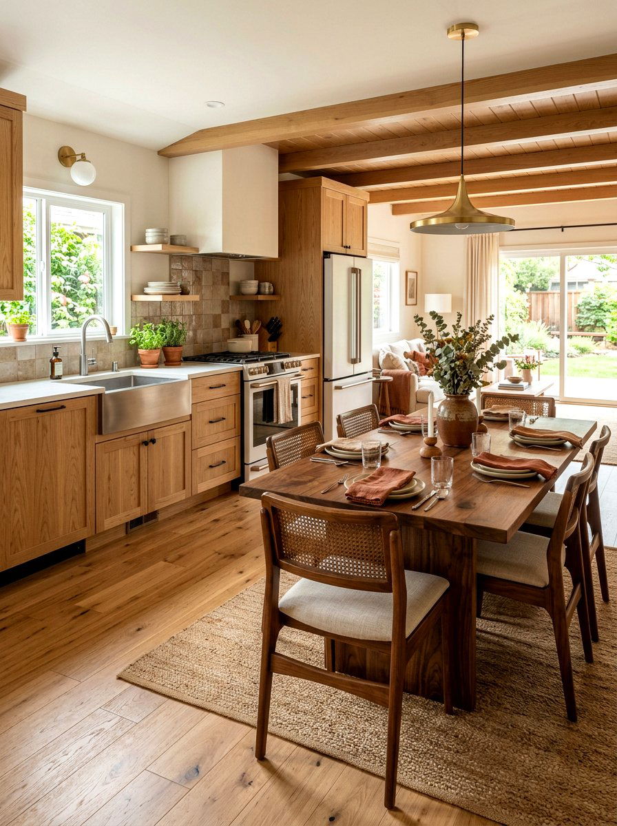 Wood Kitchen Dining Space - 30 kitchen dining combo ideas