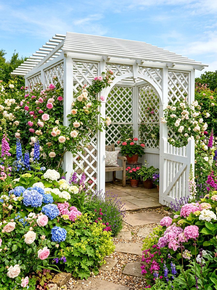 Wood Lattice Enclosure - 30 utility box cover ideas