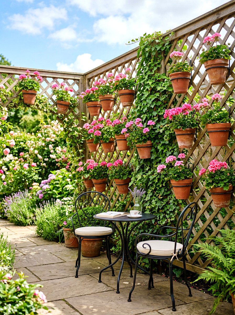 Wood Lattice Wall - 30 budget vertical garden ideas