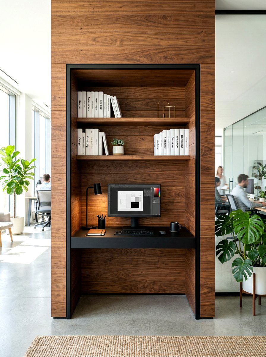 Wood Lined Niche - 30 niche shelf styling ideas