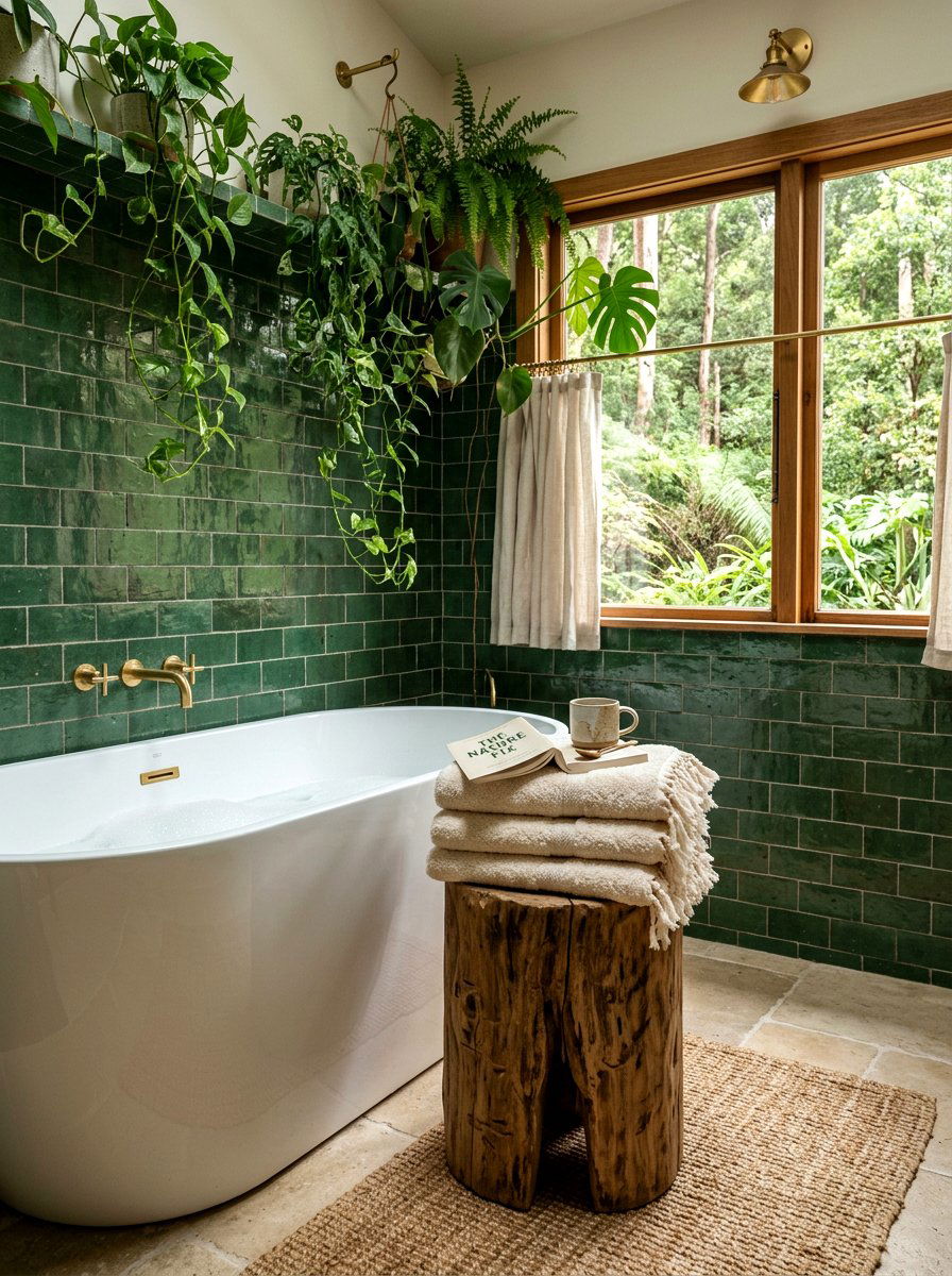 Wood Log Stool - 30 fairycore bathroom ideas