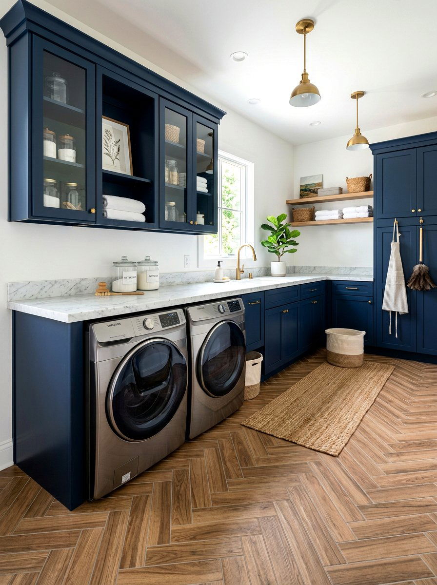 Wood Look Porcelain Tile - 30 laundry room floor tile ideas