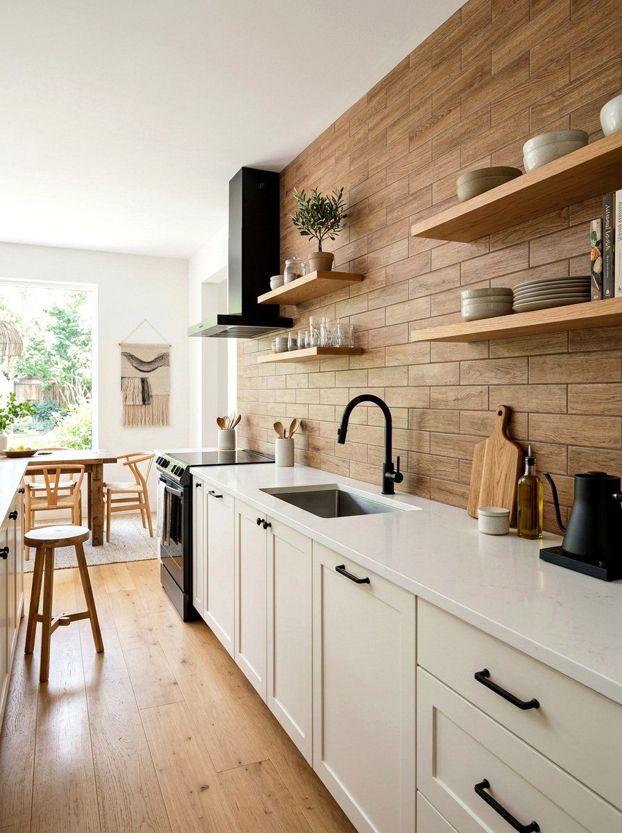 Wood Look Subway Tile Kitchen - 30 subway tile kitchen ideas