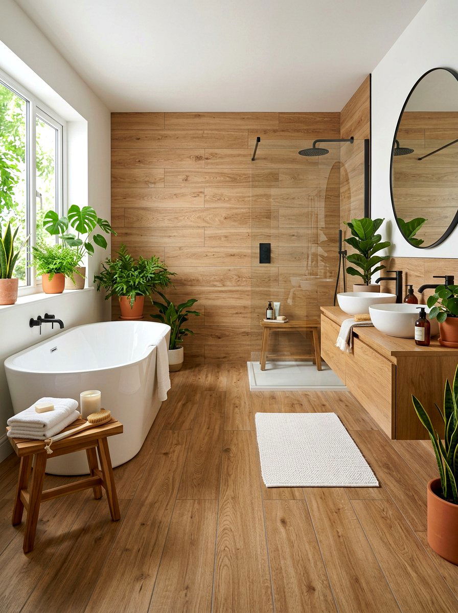 Wood Look Tile Bathroom - 30 bathroom tile ideas