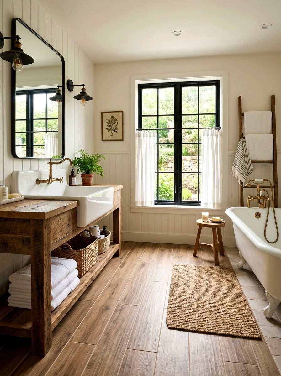 Wood Look Tile Light Grout - 30 light grout bathroom ideas