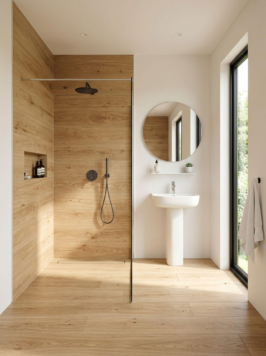 Wood Look Tile Wet Room - 30 wet room bathroom ideas