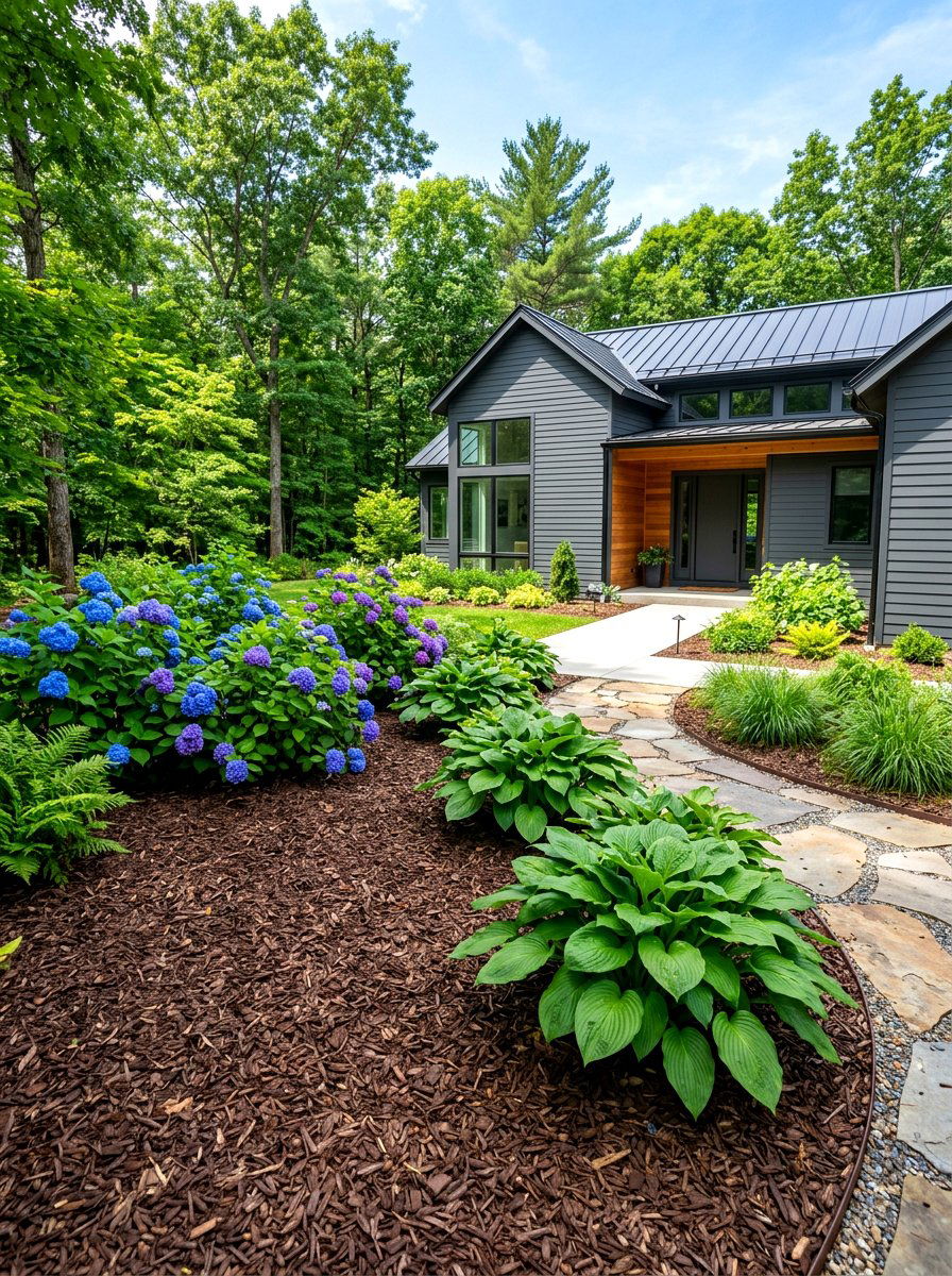 Wood Mulch - 30 front lawn alternative ideas