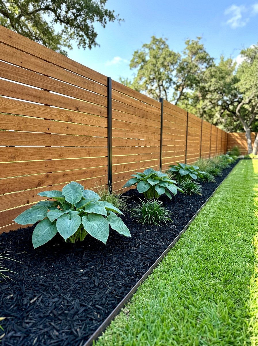 Wood Mulch Border - 30 fence border ideas