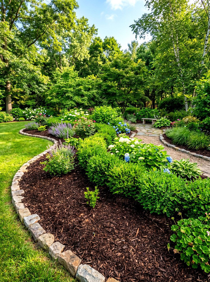 Wood Mulch - 30 drought friendly backyard ideas
