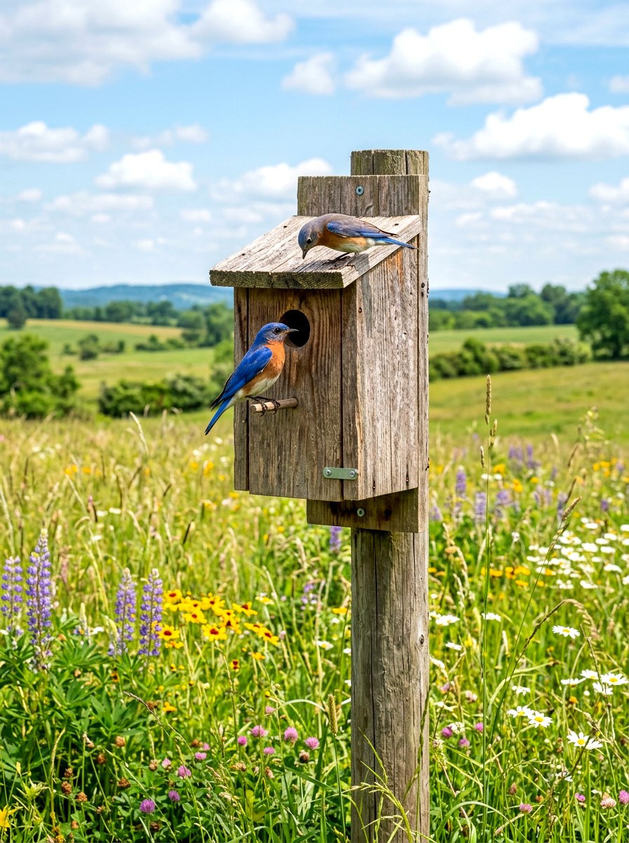 Wood Nesting Box - 30 bird friendly backyard ideas
