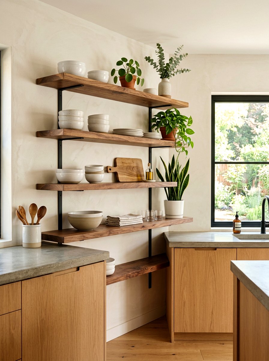 Wood Open Shelving - 30 open shelving decor ideas