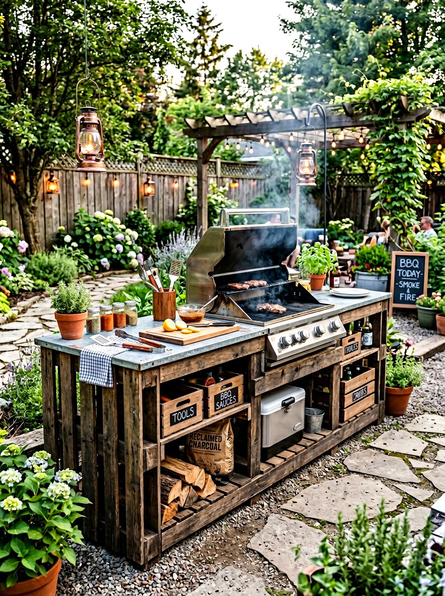 Wood Pallet BBQ - 30 bbq area ideas