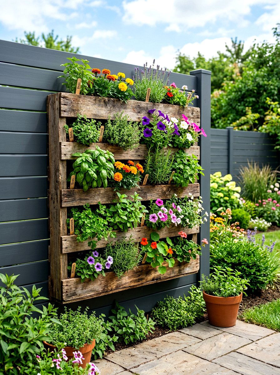 Wood Pallet Wall Garden - 30 hanging wall garden ideas