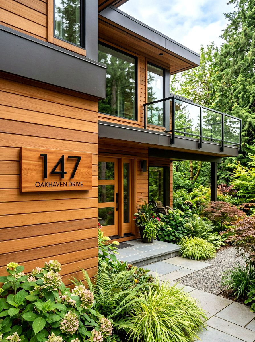 Wood Panel House Number - 30 house number sign ideas luxury