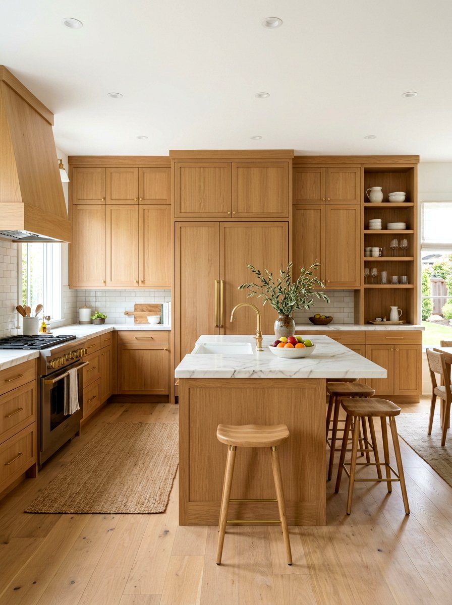 Wood Panel Integrated Refrigerator - 30 hidden fridge ideas